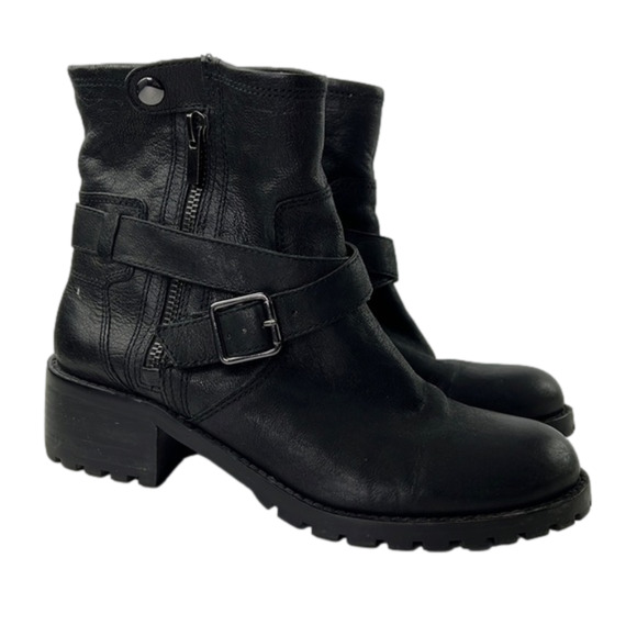 Lord & Taylor Black Leather Ankle Booties - Picture 1 of 9